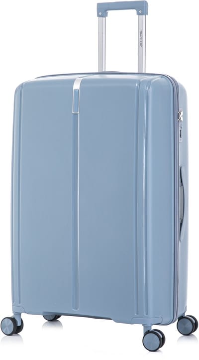 TRAVELERZ - Valencia - Grote koffer - 97L - 76x49x29cm - Polypropyleen - Harde schaal - Cijferslot - Lichtgewicht - Flexibel - Duurzaam - Dubbele wielen - Spinner wielen - Poederblauw - Blauw