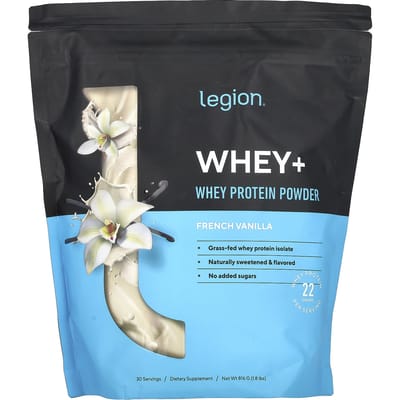 Legion Athletics, Whey+, Poudre de Protéine de Whey, Vanille Française, 1,8 lb (816 g)