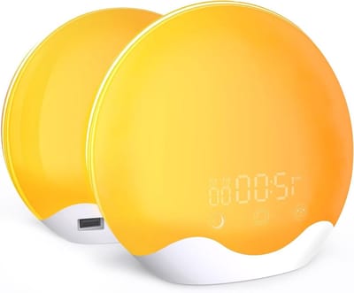 Wekker met Licht - Wake-up light - Rustig Ontwaken - Zonsopgang Simulatie - 2 Alarmen - Wit