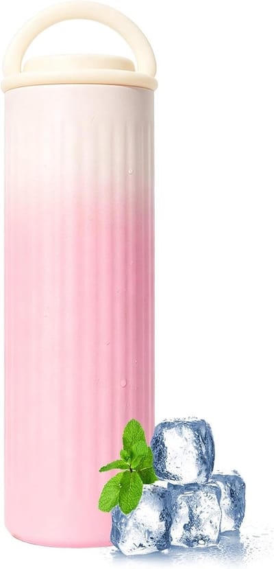 Herbruikbare Koelpack - Koelpakket Flesvormig - Dranken Koel Houden - Lekvrij Ontwerp - 17 cm - Roze