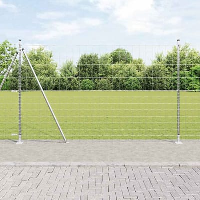 vidaXL - Euro-hek - met - betonnen - voetstuk - 10 - x - 1,5 - m - Gegalvaniseerd - staal