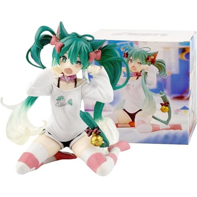 Nieuw 2026 Bureau Schattig 20,5 cm Hatsune Miku Kwaii Stijl Anime Model Speelgoed PVC Model Verzamelaarspop Verjaardagscadeau