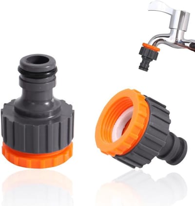 2 stuks kraanverbinders aansluiting voor kranen buitendraad, adapter voor de aansluiting van een waterslang, anti-splash-technologie, kraanaansluiting met snelkoppeling voor tuinslang