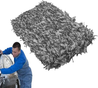 Autowaspad - Microvezelspons - Auto Reinigen - Dubbelzijdig Materiaal - 215 cm - Grijs