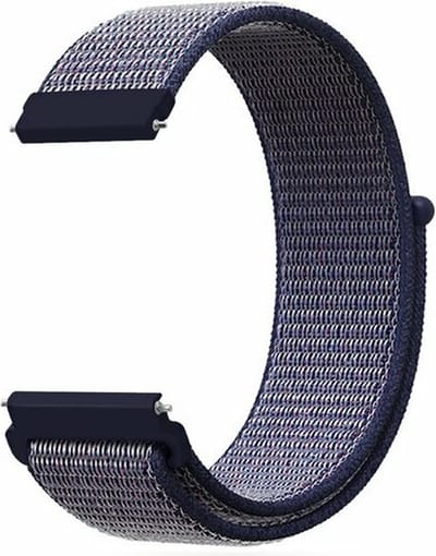 By Qubix - Geschikt voor Garmin bandje - Geschikt voor Garmin Vivomove 3 / HR / Luxe / Sport / Style / Trend - Sport Loop nylon bandje - Donkerblauw - Smartwatch bandje 20mm