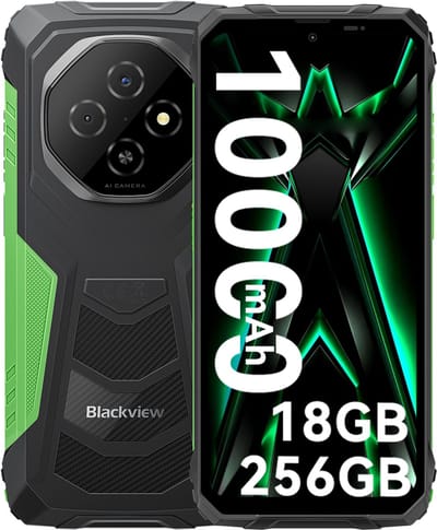 Blackview FORT 1 - Robuuste Smartphone - 18 GB RAM - 256 GB ROM - 6,56 inch - 10.000 mAh - Robuuste telefoon - Android 15 - GPS - Groen