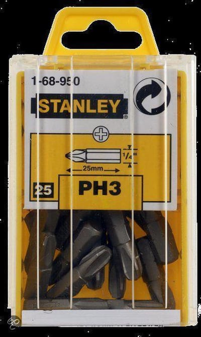 Stanley 1/4" Bits Phillips Nr3