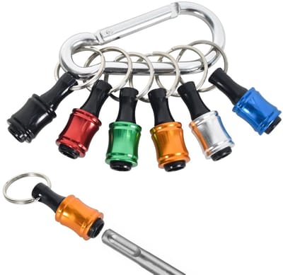 SnelShoppen - 6 Stuks Sleutelhangers, Boor Bit Houder, 1/4 Inch Boor Bit Houder met Karabijnhaak, Hex Schroevendraaier Bit Houder voor Doe-Het-Zelf, E
