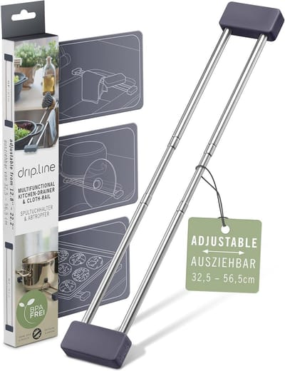 Multifunctioneel afdruiprek en gootsteenorganizer van natuurlijk materiaal - Keukenaccessoires voor elke ruimte
