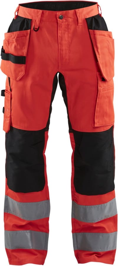 Blaklader Werkbroek met stretch High Vis 1552-1811 - High Vis Rood/Zwart - C144