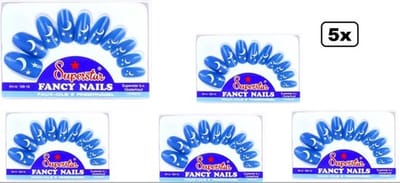 5x Doosje Nagels - Blauw maan met sterren voor feest en festival