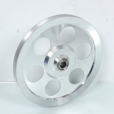 transmissie poelie rsm voor peugeot bromfiets 50 103 aluminium 6 gaten rondsel 11 dts d16 nieuw