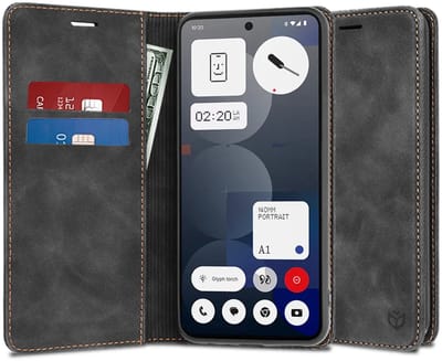 Hoesje geschikt voor Nothing Phone (3a) Pro - Techsuit Confy Book Wallet Case - Zwart