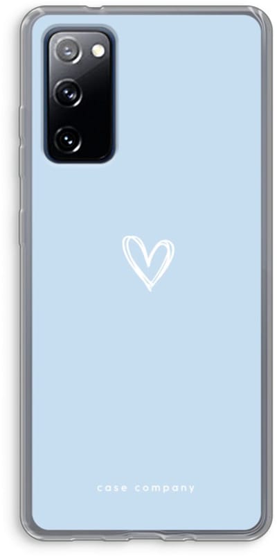 Case Company® - Hoesje geschikt voor Samsung Galaxy S20 FE / S20 FE 5G hoesje - Klein Hart Blauw - Soft Cover Telefoonhoesje - Bescherming aan alle Kanten en Schermrand