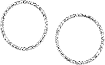 Zilveren gedraaide oorknopjes - Silver Circle Earrings – echt zilver - Amona Jewelry