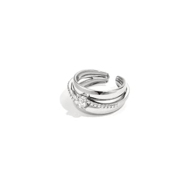 Flare Spark Ring | RVS (Verkleurt niet) | Zilverkleurig | Beste Cadeau voor haar | Ringen | Stainless Steel | One Size