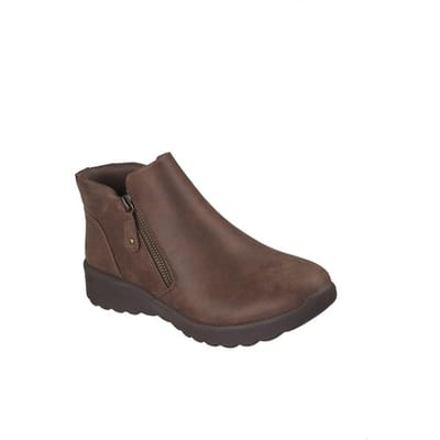 Skechers Lovely Vibe dames enkellaarsjes bruin - Maat 41 - Extra comfort - Memory Foam