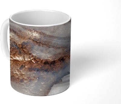 Mok - Koffiemok - Storm - Goud - Abstract - Mokken - 350 ML - Beker - Koffiemokken - Theemok