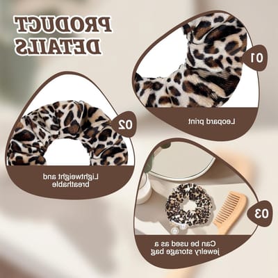 Leopard Print Scrunchies in Velvet voor Dames - 2 Stuks Haaraccessoires voor Stijlvolle Looks en Gemakkelijk Haarstyling