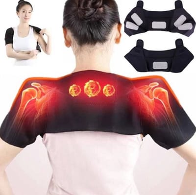 Zelfverwarmende Schoudersteun met Infrarood Warmtetherapie – Warmtepad voor Schouderklachten, Nekpijn, Spierpijn en Artritis – Thermische Schouderomslag met Constante Temperatuur – Maat M (60–72,5 kg)