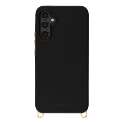 Selencia Hoesje - Geschikt voor Samsung Galaxy A34 (5G) - Rivièra Backcover met Magnetische Ring met afneembare haakjes - Velvet Black
