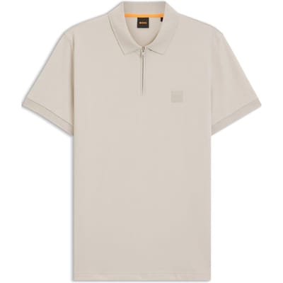 Boss Heren Regular Poloshirt met Korte Mouwen (Grijs)