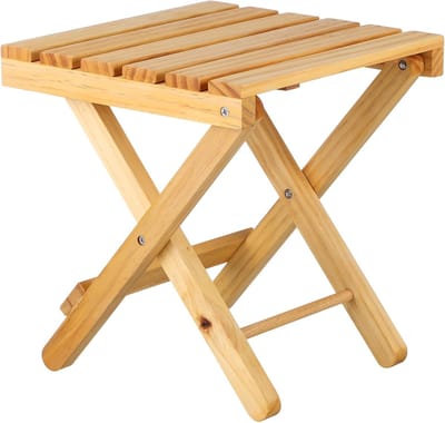 Houten bijzettafel - Klaptafel plantenstandaard - Buiten dineren - Draagbaar lichtgewicht ontwerp - 28 x 26 x 26 cm