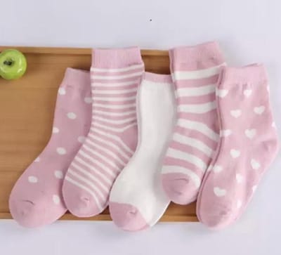 5 paar New born Baby sokken - Set babysokjes - 0-6 maanden - Roze Babysokken - Multipack - Kraamcadeau voor Jongen of Meisje - Babyshower Cadeau - Kraammand