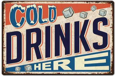 Dailygoody - Vintage metalen bord - Grappige muurdecoratie - 20x30 cm - Koude drank winkel - Interieurdecoratie - Ideaal voor café en restaurant