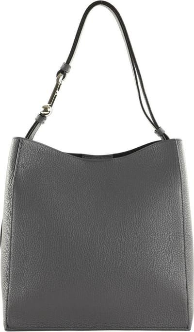 FURLA Leren Handtas Schoudertas Nuvola Bucket Bag Soil Donkergrijs