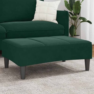 vidaXL - Voetenbank - 77x55x31 - cm - fluweel - donkergroen