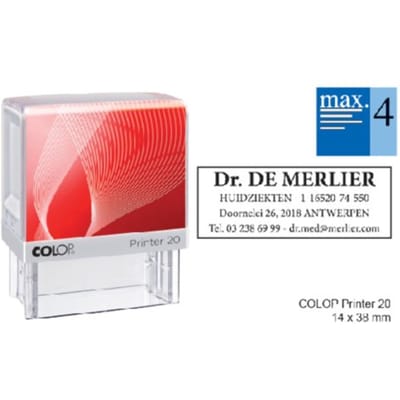 Colop tekststempel met waardebon 4-regelig