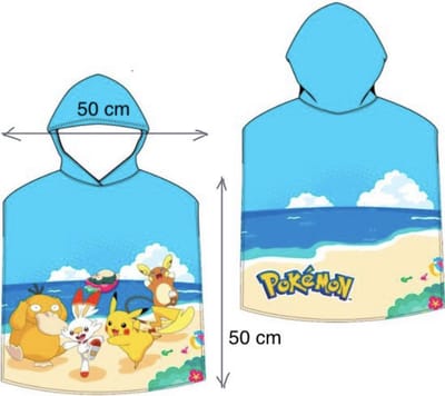 Pokemon Badponcho - Poncho - Sneldrogend - 50x100 cm (uitgevouwen) - One Size (ongeveer 2-5 jaar)