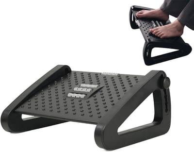 Verstelbare Voetensteun Onder Bureau - Ergonomische Voetsteun met 6 Verstelbare Posities voor Comfort en Ondersteuning