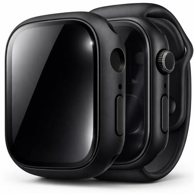 Screenprotector + Hoesje geschikt voor Apple Watch Series 11 / 10 46mm – Privacy Glas – 360° Bescherming – Anti Inkijk – Zwart