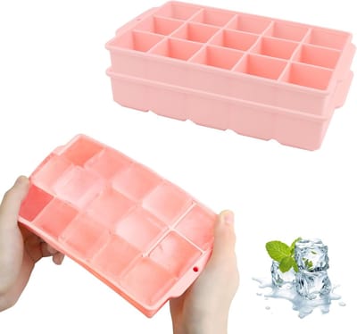 Famanu – Set van 2 siliconen ijsblokjesvormen – 30 vakken – Grote 3,5 cm blokjes – Voor cocktails en wijn