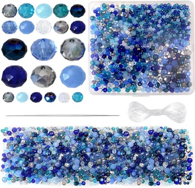 1000 Stuks Glas Kralen 4mm 6mm 8mm Blauwe Ronde Facet Kralen voor DIY Sieraden, Armbanden en Kettingen