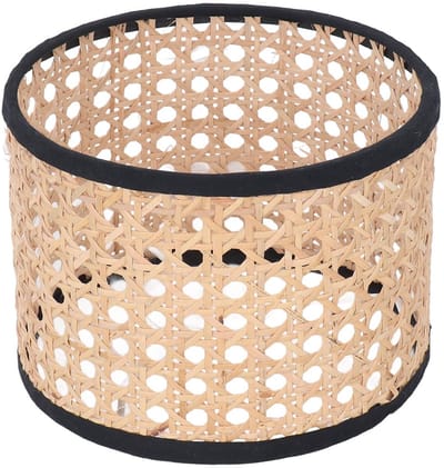 Dailygoody - Kleine Lampenkap - Rotan Lampenkap - Stijlvol en Natuurlijk - Wit - Tafellamp Schaduw - Geschikt voor E27 E14 - 6,3 Inch Diameter