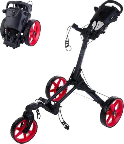 FastFold Dice - PSV Golftrolley - 3-wiel trolley - Zwart/Rood