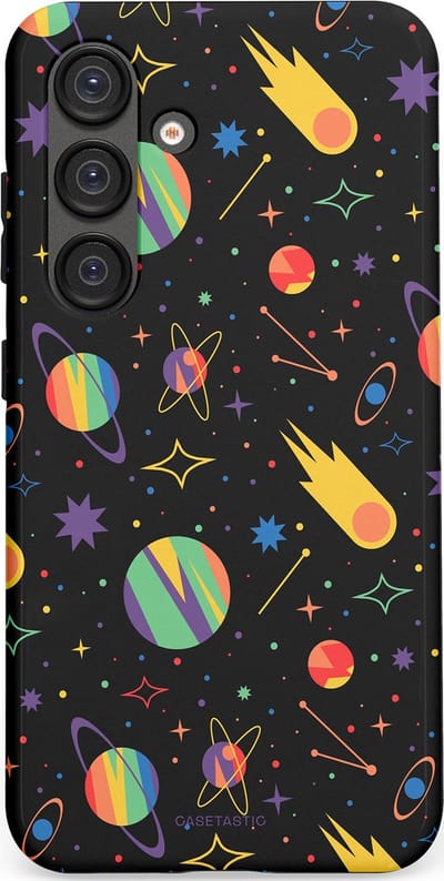 Casetastic Hoesje Geschikt voor Samsung S25 - Stijlvolle Beschermende Duo-layer Case - Planeten en meteoren