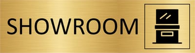 CombiCraft deurbordje Showroom in goud met tape - 165 x 45 mm