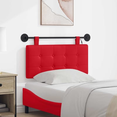 vidaXL Hangend hoofdbord Met LED-verlichting Rood Kunstleer