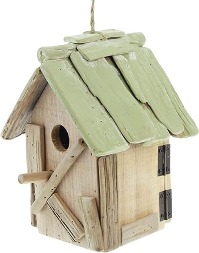 Vogelhuisje Early Bird - Achterzijde Deurtje - Sisaltouwbevestiging - 18x14x23 cm