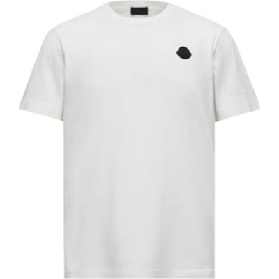 Moncler Korte Mouw Rechtvallend Rond Hals T-shirt Heren Tops K20918C0003989AYW031 XXL white