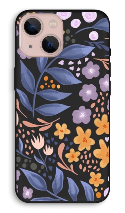 Case Company® - Hoesje geschikt voor iPhone 13 hoesje - Flowers with blue leaves - Biologisch Afbreekbaar Telefoonhoesje - Bescherming alle Kanten en Schermrand