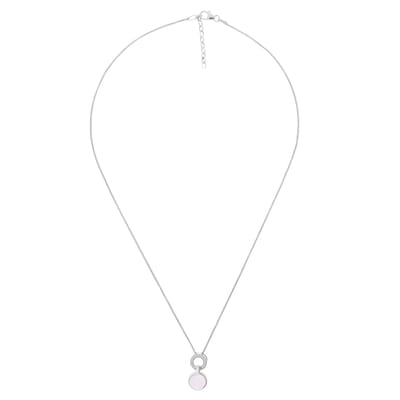 Orphelia ZH-7288 - CHAIN WITH PENDANT DOUBLE CIRCLE CHACEDONY & ZIRCONIUM - 925 silver - cubic zirkonia - 45 cm