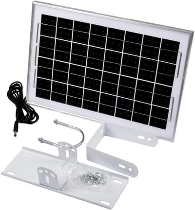 Zonnepaneel - Monokristallijn paneel - Energie opwekken - Inclusief montagehouder - 10 Watt - Wit