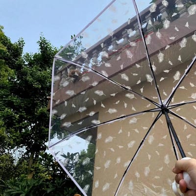 Koreaanse paraplu opvouwbaar schattig Koreaans mini fris eenvoudig Sen-serie drievoudig kersenbloesem transparant Japanse paraplu gray