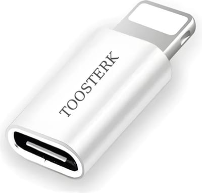 USB Type-C Bliksem Vrouwelijke Oplaadkabel Adapter -Niet Geschikt voor oordopjes of koptelefoon - Wit