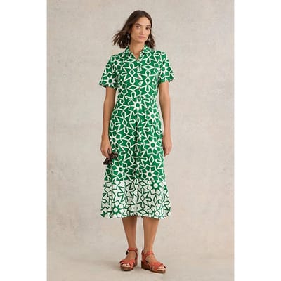White Stuff Rua Jersey Shirt Dre Green Printed Größe: 6 REGULAR | Blusenkleider Outlet | Damen | Grün
